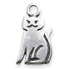 JBB Pewter - Sitting Cat Pendant 15.3x8.3mm - Antique Silver