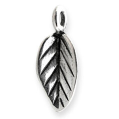 Charm, JBB Pewter 17.9x7.5mm Leaf in Antique Silver