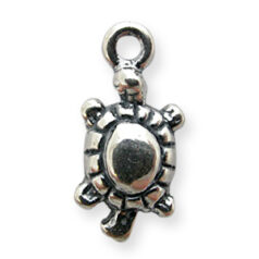 Charm, JBB Pewter 10.3x4.8mm Turtle in Antique Silver Plated