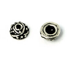 Bead Cap, Pewter 6mm Round - Antique Silver Finish