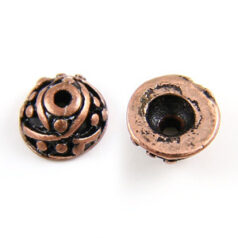 Bead Cap, Pewter 6mm Round - Antique Copper Finish