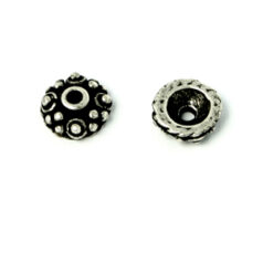 Pewter Bead Cap, 7mm Antique Silver (hole size 1.5mm)