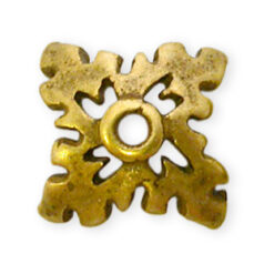 Bead Cap, JBB Pewter 8.7mm Leaf Design in Antique Brass Finish