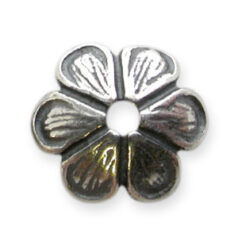 Bead Cap, JBB Pewter 7.5mm Petal Design in Antique Silver Finish
