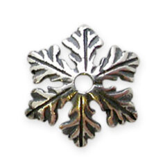 Bead Cap, JBB Pewter 8.5mm Fern Leaves in Anitque Silver Finish