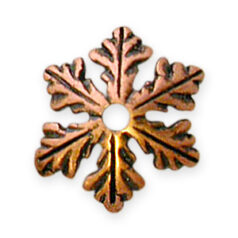 Bead Cap, JBB Pewter 8.5mm Fern Leaves in Antique Copper Finish