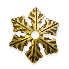 Bead Cap, JBB Pewter 8.5mm Fern Leaves in Antique Brass Finish
