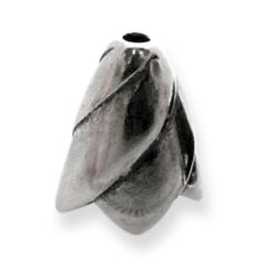 Cone End Cap, JBB Pewter 13.5x10mm Wrap Design (inside 7.5mm) in Antique Silver Finish