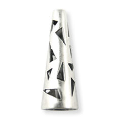 Cone End Cap, JBB Pewter 23.8x8.7mm Triangle Cut (inside 7.3mm) in Antique Silver Finish