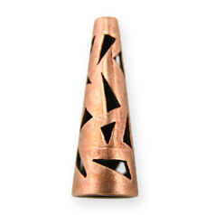 Cone End Cap, JBB Pewter 23.8x8.7mm Triangle Cut (inside 7.3mm) in Antique Copper Finish