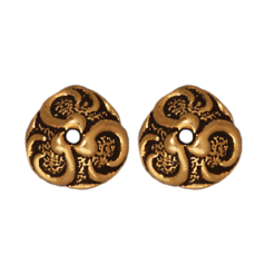 Tierracast Pewter, 8mm Lily Bead Cap - Antique Gold