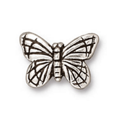 Tierracast Pewter Bead, 11x16mm Monarch Butterfly - Antique Silver