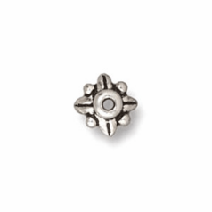 Tierracast Pewter 5mm Leaf Bead Cap - Antique Silver