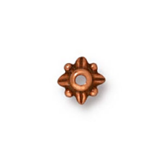 Tierracast Pewter 5mm Leaf Bead Cap - Antique Copper