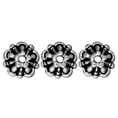 Tierracast Pewter 5mm Tiffany Bead Cap - Antique Silver