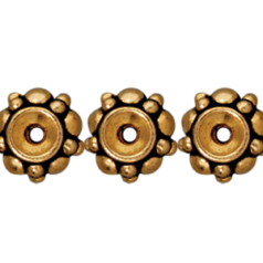 Tierracast Pewter Bead, 4x7mm Turkish Spacer Bead - Antique Gold
