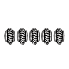Tierracast Pewter Bead, 5mm Coiled - Antique Silver