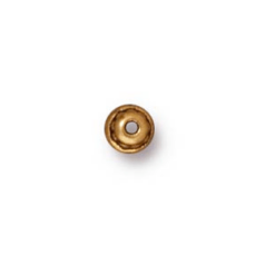 Tierracast Pewter 4mm Beaded Bead Cap - Antique Gold