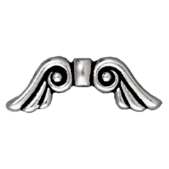 Tierracast Pewter Bead, 7x22mm Angel Wings - Antique Silver