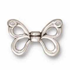 Tierracast Pewter Bead, 10.5x15.5mm Butterfly Wings - Antique Silver