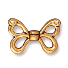 Tierracast Pewter Bead, 10.5x15.5mm Butterfly Wings - Antique Gold