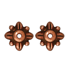 Tierracast Pewter 8mm Leaf Bead Cap - Antique Copper