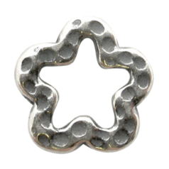 Link, JBB Pewter 10mm Star Hammered finish on both sides in Antique Silver Finish