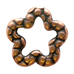 Link, JBB Pewter 10mm Star Hammered finish on both sides in Antique Copper Finish