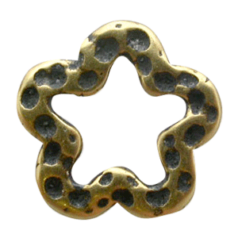 Link, JBB Pewter 10mm Star Hammered finish on both sides in Antique Brass Finish