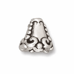Tierracast Pewter Cone, 9x9mm Heirloom Cone Bead Cap - Antique Silver