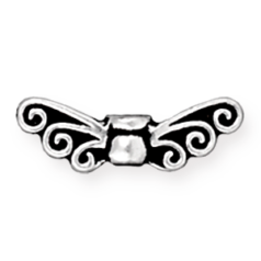 Tierracast Pewter Bead, 6x14mm Fairy Wings - Antique Silver