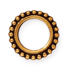Tierracast Pewter Bead Frame, 8mm Round - Antique Gold