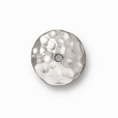 Tierracast Bead Cap, 10mm Hammered - Rhodium