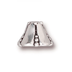 Tierracast Pewter 6.5x9.5mm Medium Bell Flower Bead Cap - Antique Silver
