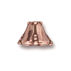 Tierracast Pewter 6.5x9.5mm Medium Bell Flower Bead Cap - Antique Copper