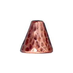 Tierracast Pewter Cone, 8x8mm Hammertone Cone Bead Cap - Antique Copper