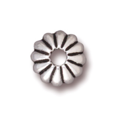 Tierracast Pewter 10mm Joy Bead Cap - Antique Silver