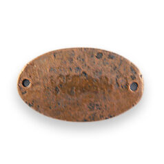 Link, B&B Benbassat 28x17mm Hammered One-sided, oval and domed in Antique Copper Finish
