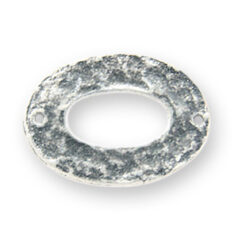 Link, B&B Benbassat 24x17mm Oval Hammered finish on both sides in Antique Silver Finish