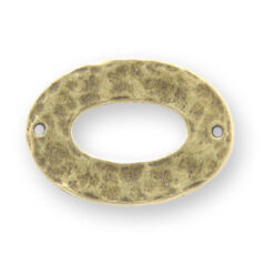 Link, B&B Benbassat 24x17mm Oval Hammered finish on both sides in Antique Brass Finish