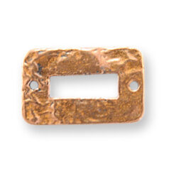 Link. B&B Benbassat Pewter 21x13mm Rectangle Hammered finish on both sides with 2 holes in Antique Copper Finish
