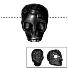Tierracast Pewter Bead, 10x7.5mm Skull - Black