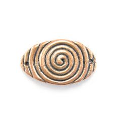 Link, B&B Benbassat Pewter 18x11mm Swirl Design, oval and domed in Antique Copper Finish