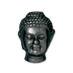 Tierracast Pewter Bead, 14x9.75mm Buddha - Black