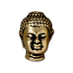 Tierracast Pewter Bead, 14x9.75mm Buddha - Antique Gold