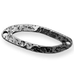 Link, JBB Pewter 24x9mm Oval Twisted Hammered finish on both sides in Antique Silver Finish