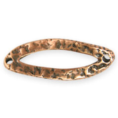 Link, JBB Pewter 24x9mm Oval Twisted Hammered finish on both sides in Antique Copper Finish