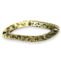 Link, JBB Pewter 24x9mm Oval Twisted Hammered finish on both sides in Antique Brass Finish