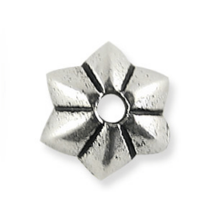 Tierracast Pewter Bead Cap, 5mm Talavera Star - Antique Silver