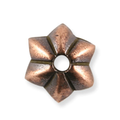 Tierracast Pewter Bead Cap, 5mm Talavera Star - Antique Copper